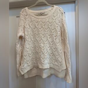 Loft Cream Open Weave Sweater